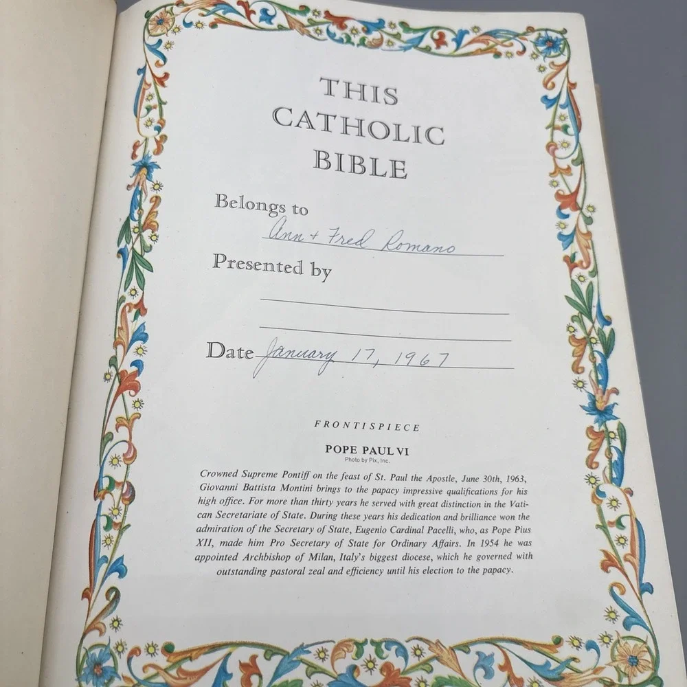 1963 The‎ Holy Bible With The Confraternity Text Catholic Version White